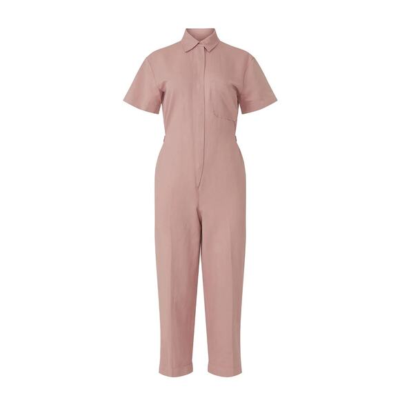 Club Monaco Pink Short Sleeve Boilersuit SIZE 2 Utility Jumpsuit Relaxed $249 - Picture 3 of 11